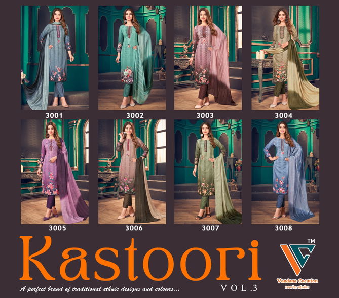 Kastoori Vol 3 By Vandana Printed Cotton Dress Material Catalog